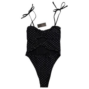 ​NWT Cupshe x Kelsey Anderson Polka Dot Cut-Out One Piece Swimsuit Retro Medium